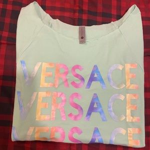 Womens shirt off the shoulder style with decal logo